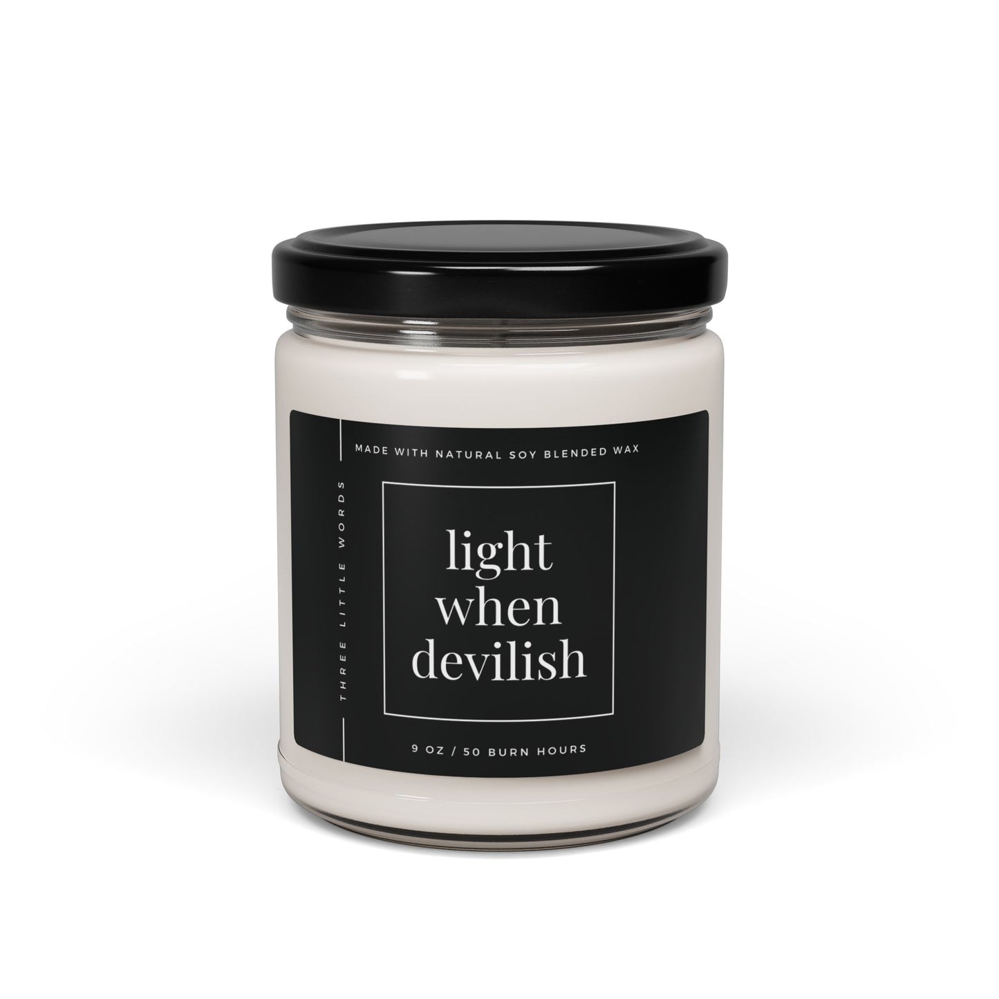 light when devilish soy candle