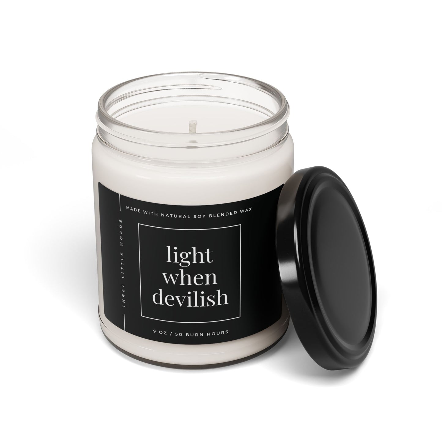 light when devilish soy candle