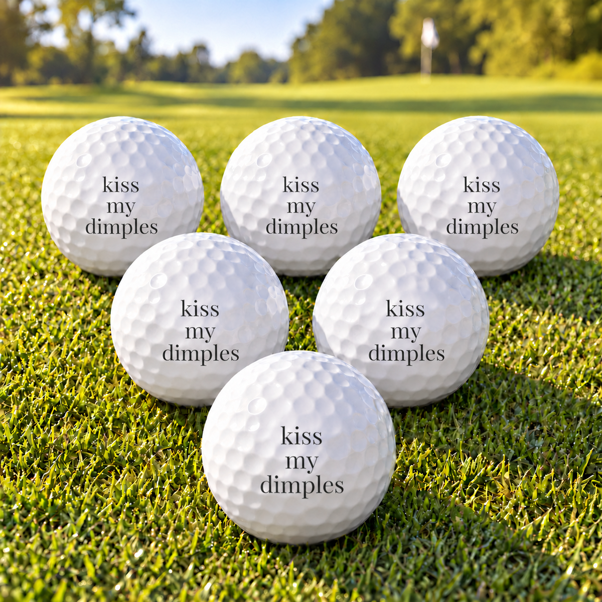 kiss my dimples golf balls - set of 6