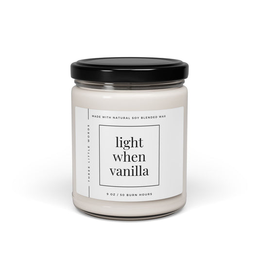 light when vanilla soy candle