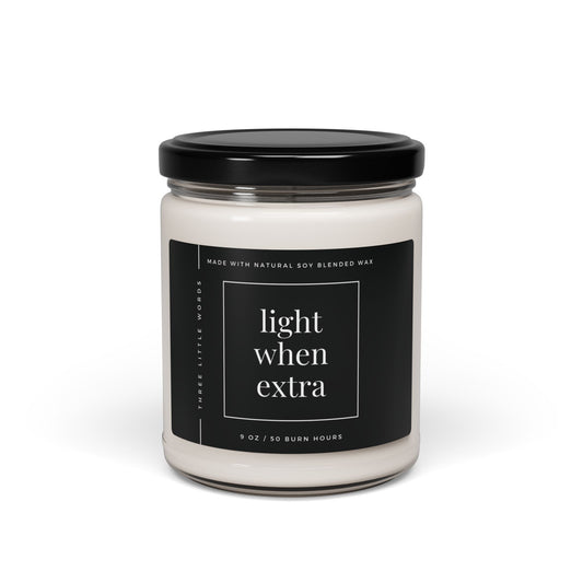 light when extra soy candle