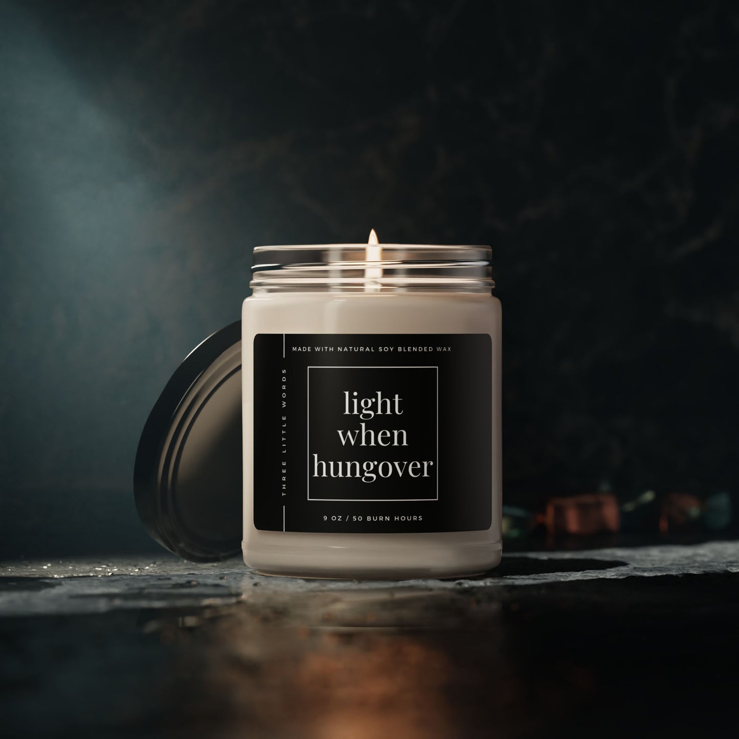 light when hungover soy candle