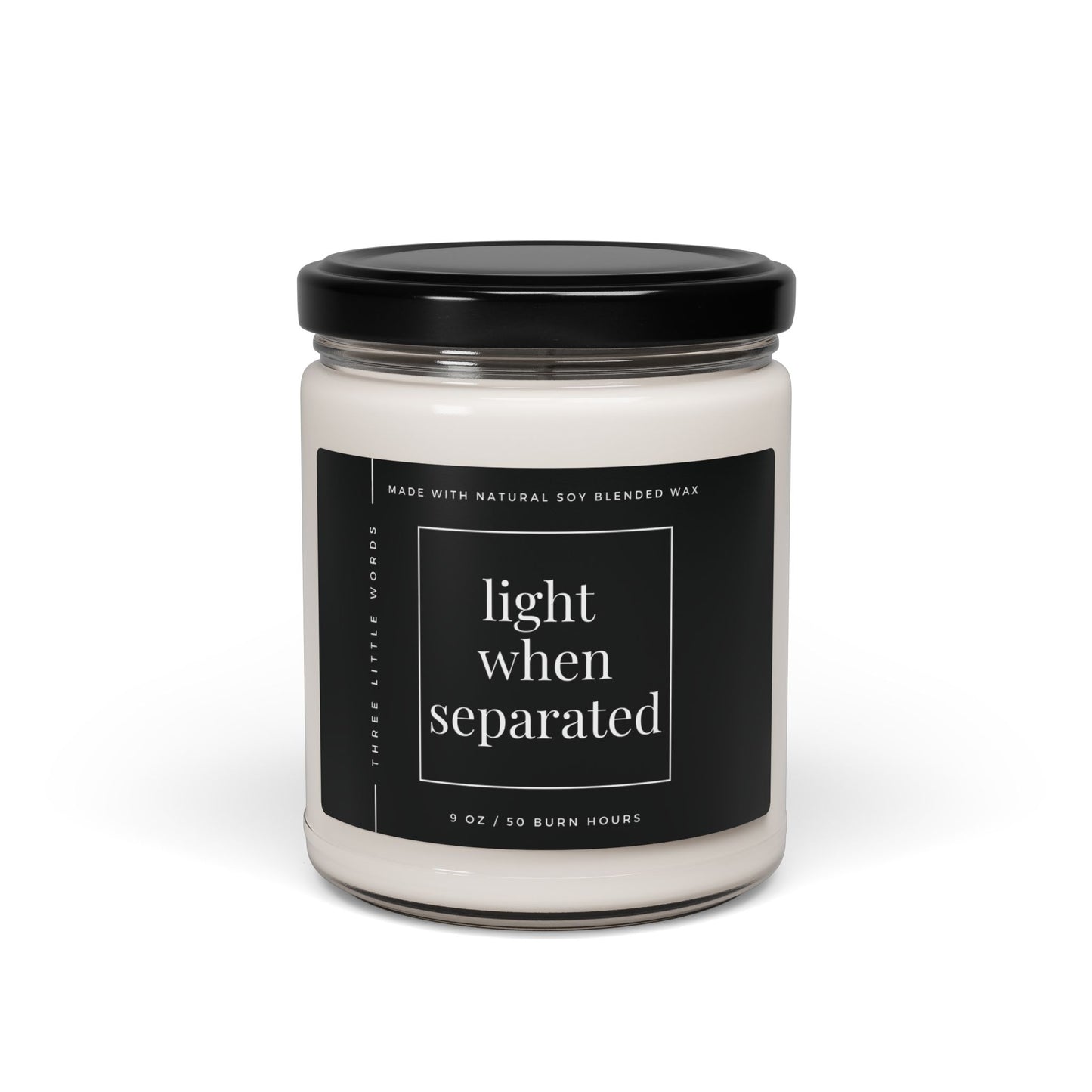 light when separated soy candle