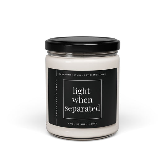 light when separated soy candle