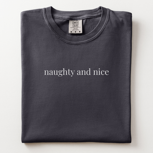 naughty and nice comfort tee