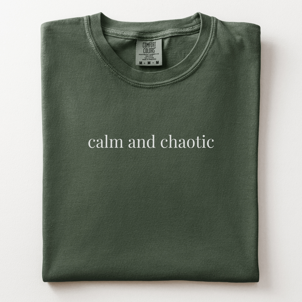 calm and chaotic comfort tee