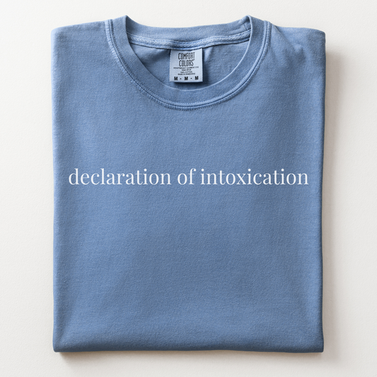 declaration of intoxication comfort tee