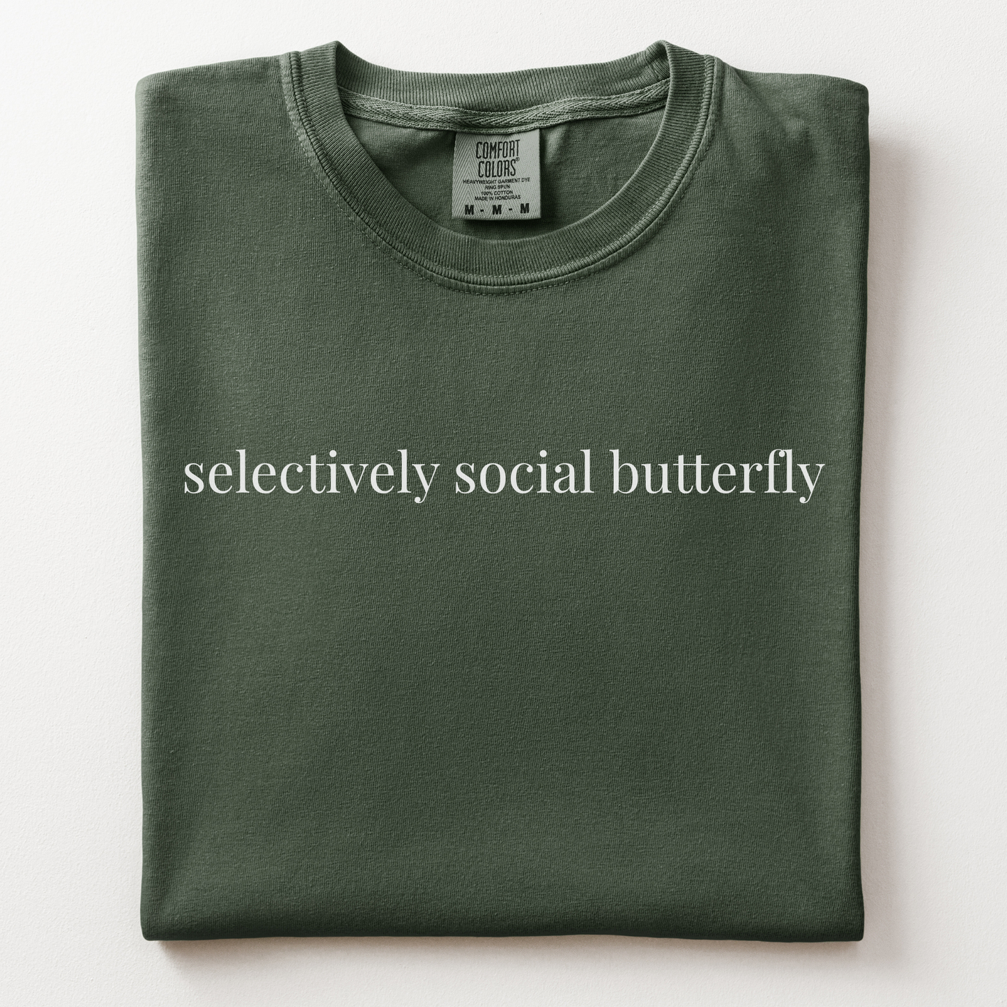 selectively social butterfly comfort tee