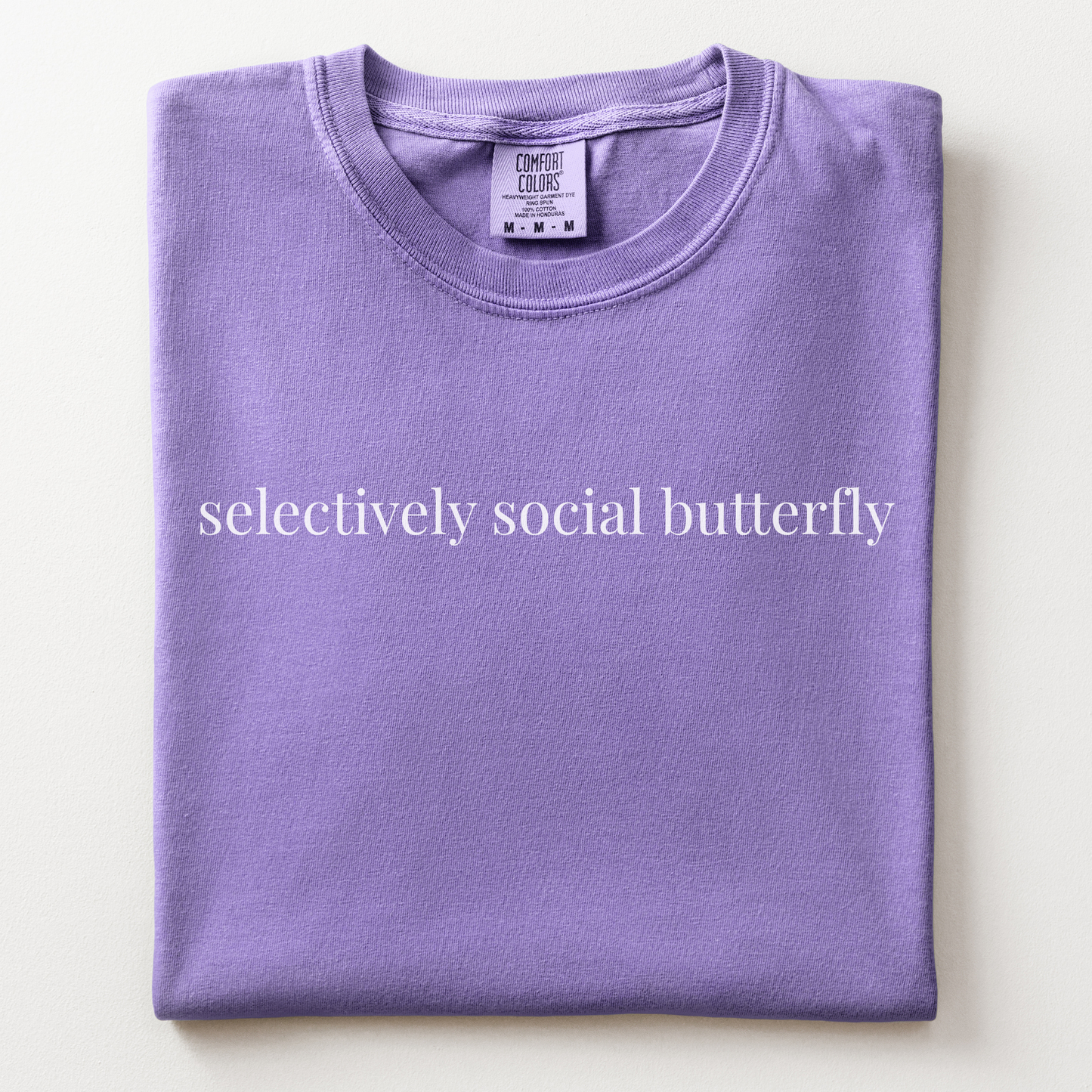 selectively social butterfly comfort tee