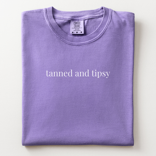tanned and tipsy comfort tee