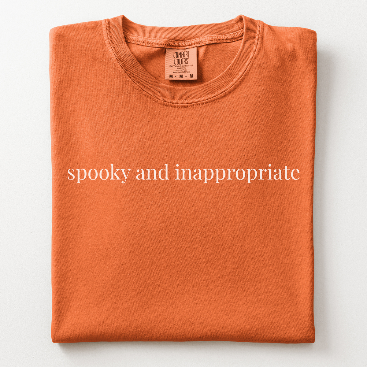 spooky and inappropriate comfort tee