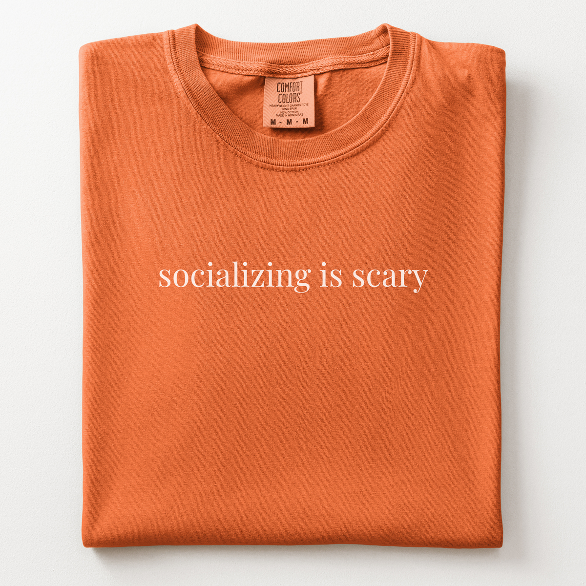 socializing is scary comfort tee