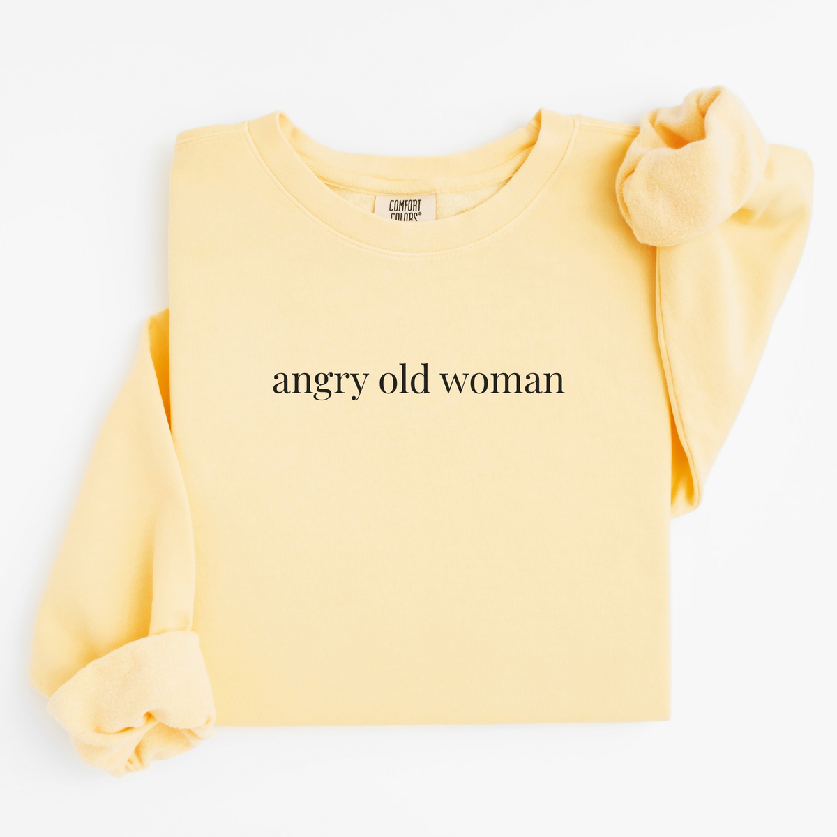 angry old woman comfort crewneck