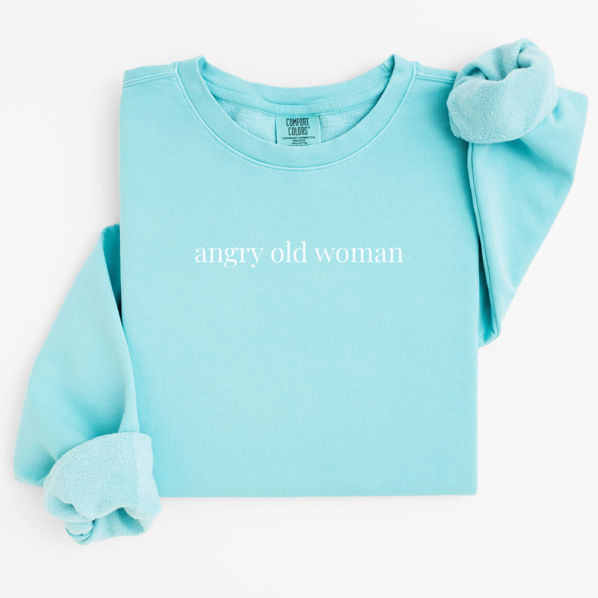 angry old woman comfort crewneck