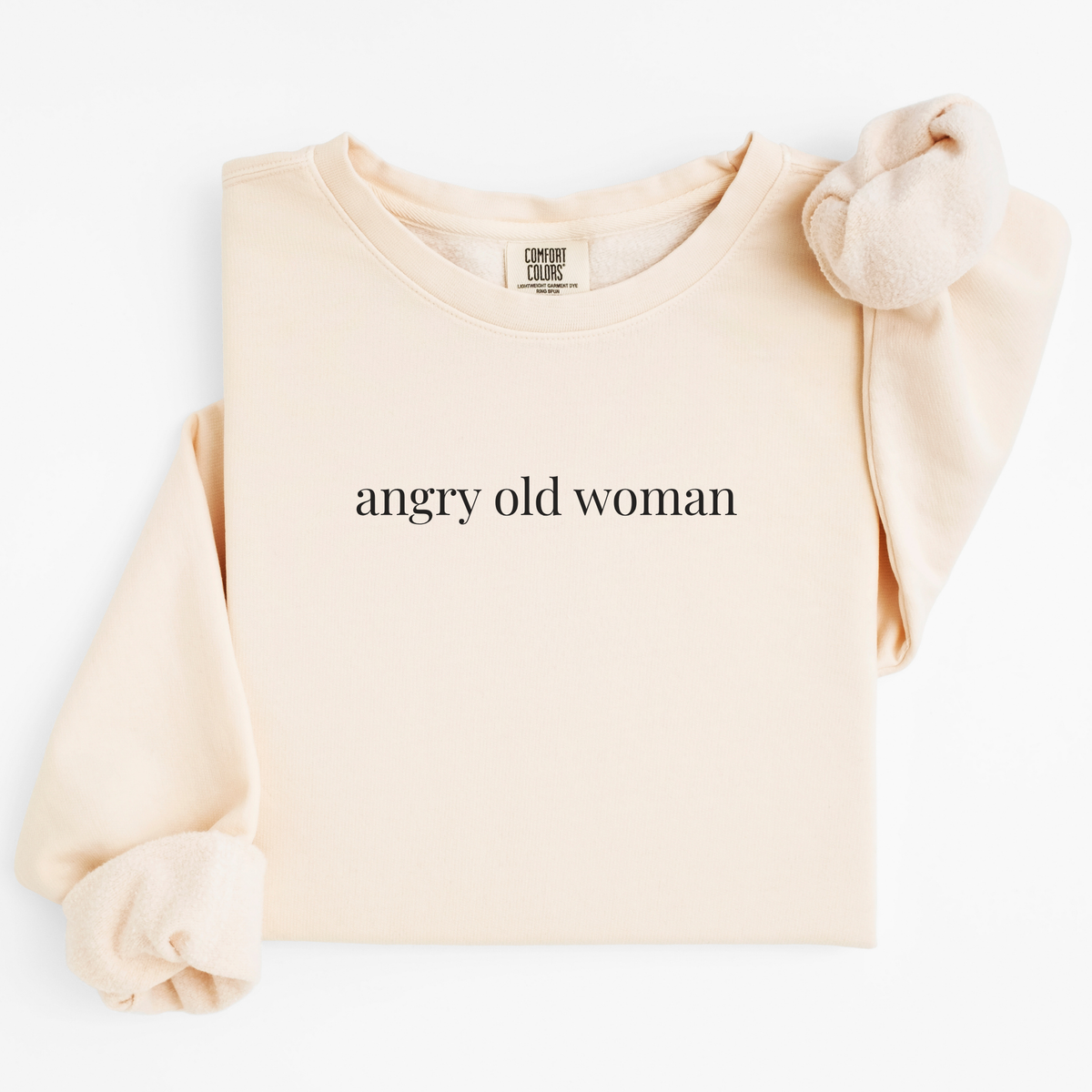 angry old woman comfort crewneck
