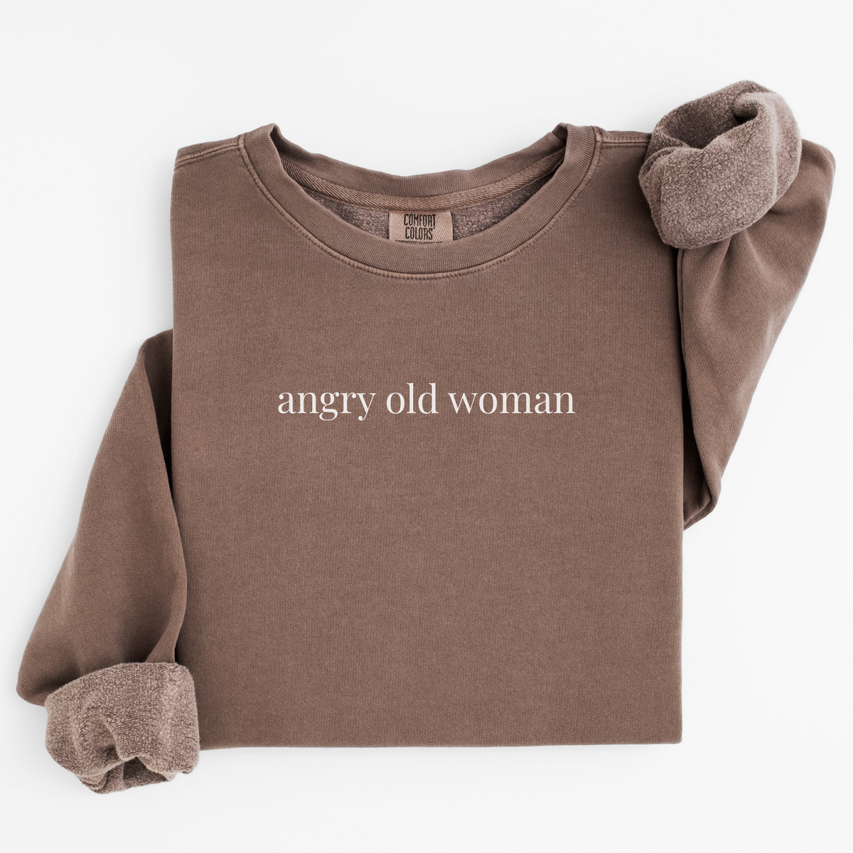 angry old woman comfort crewneck