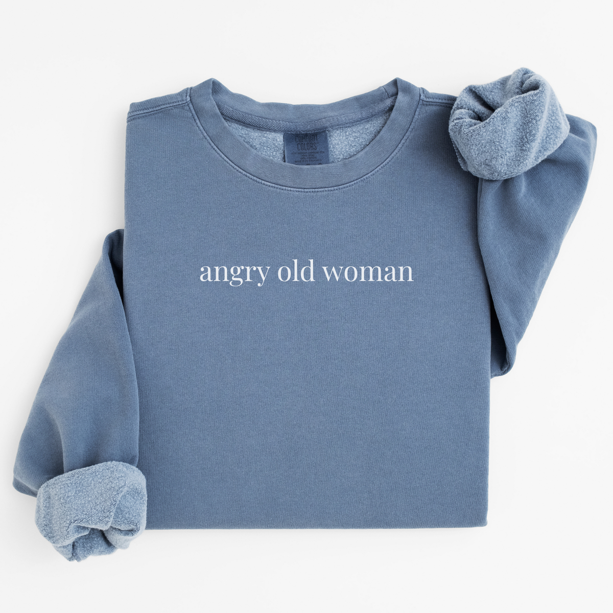 angry old woman comfort crewneck