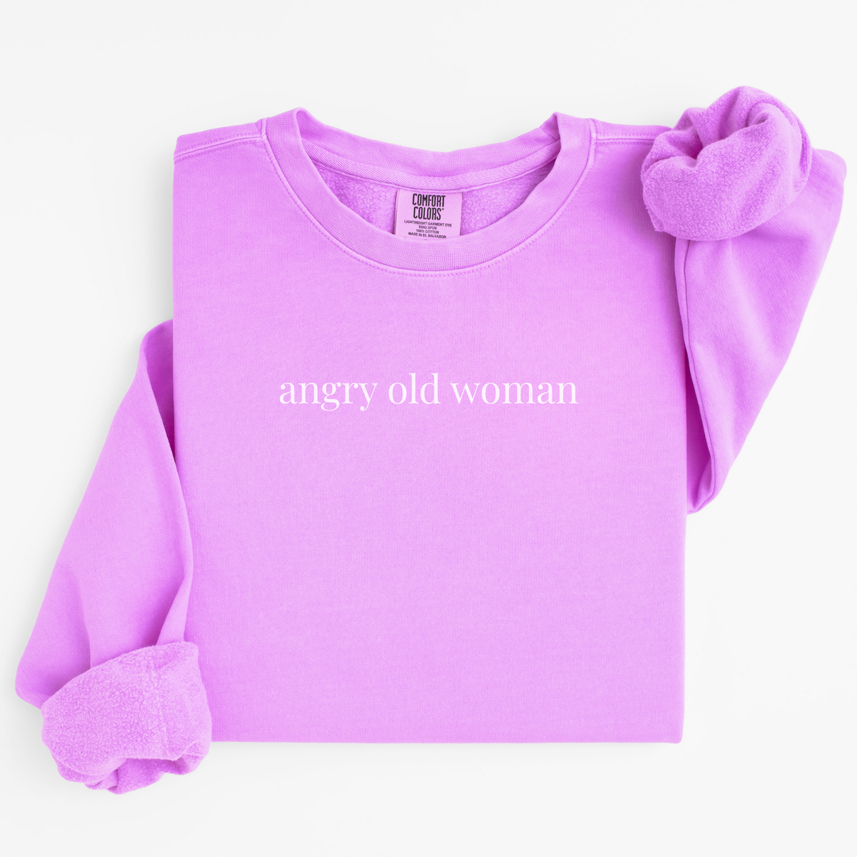 angry old woman comfort crewneck
