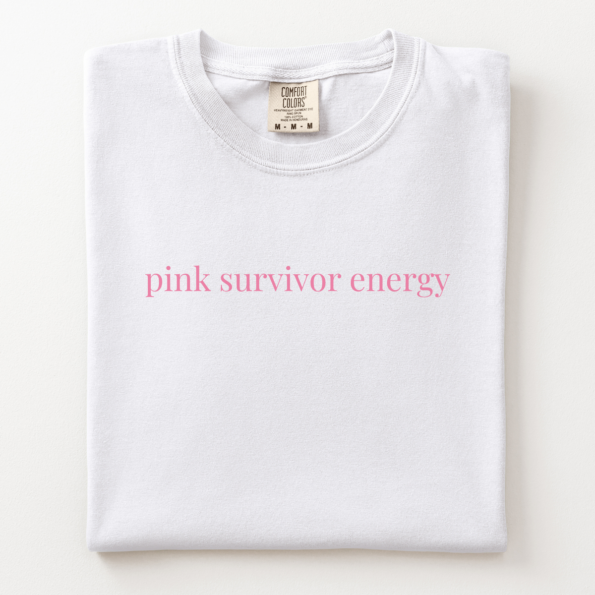 pink survivor energy comfort tee - breast cancer awareness