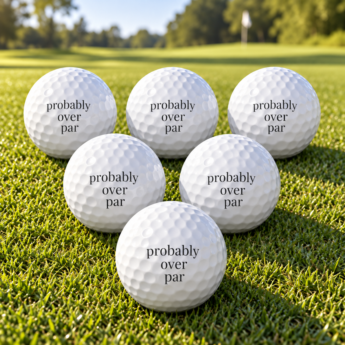 probably over par golf balls - set of 6