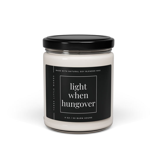 light when hungover soy candle