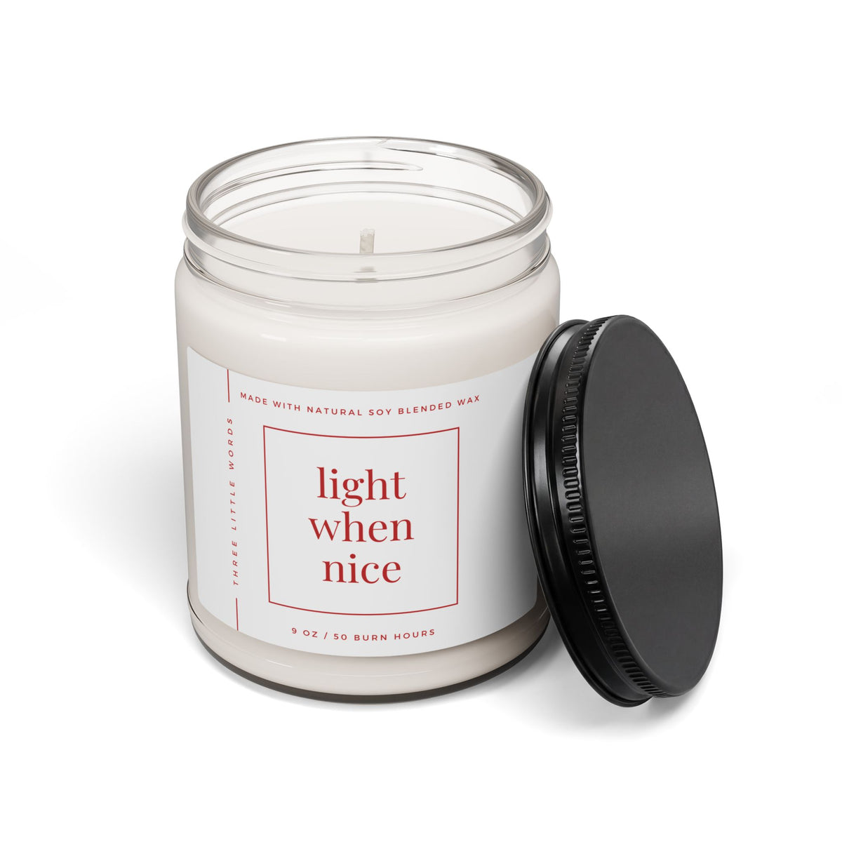 light when nice holiday soy candle