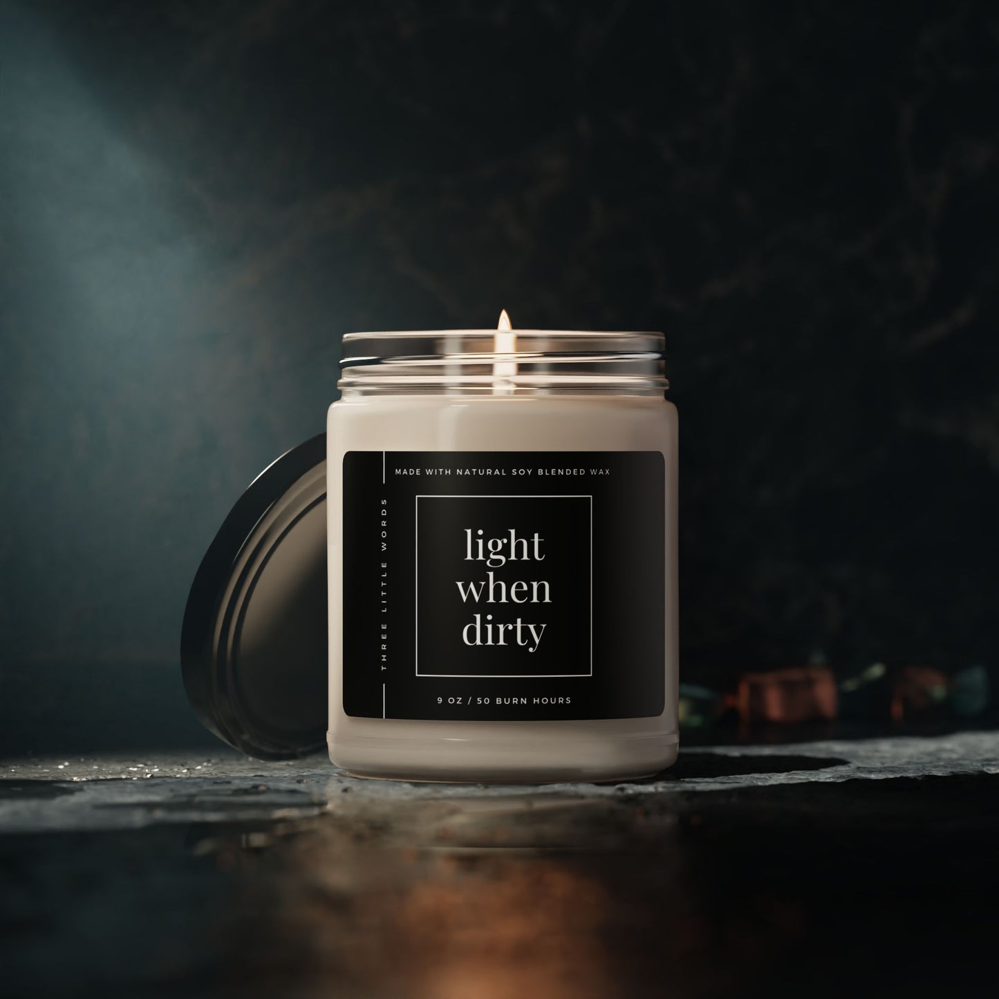 light when dirty soy candle