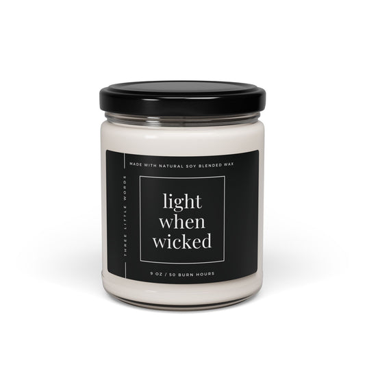 light when wicked soy candle